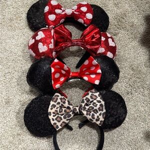 Set of 4 Minnie Mouse Ears Headbands